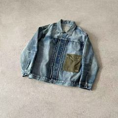 高版の重いポンドの潮牌のジャケットの余文楽の同項の日本のゆったりとしている水洗いして古い復古のデニムのコートの男女の項をします。