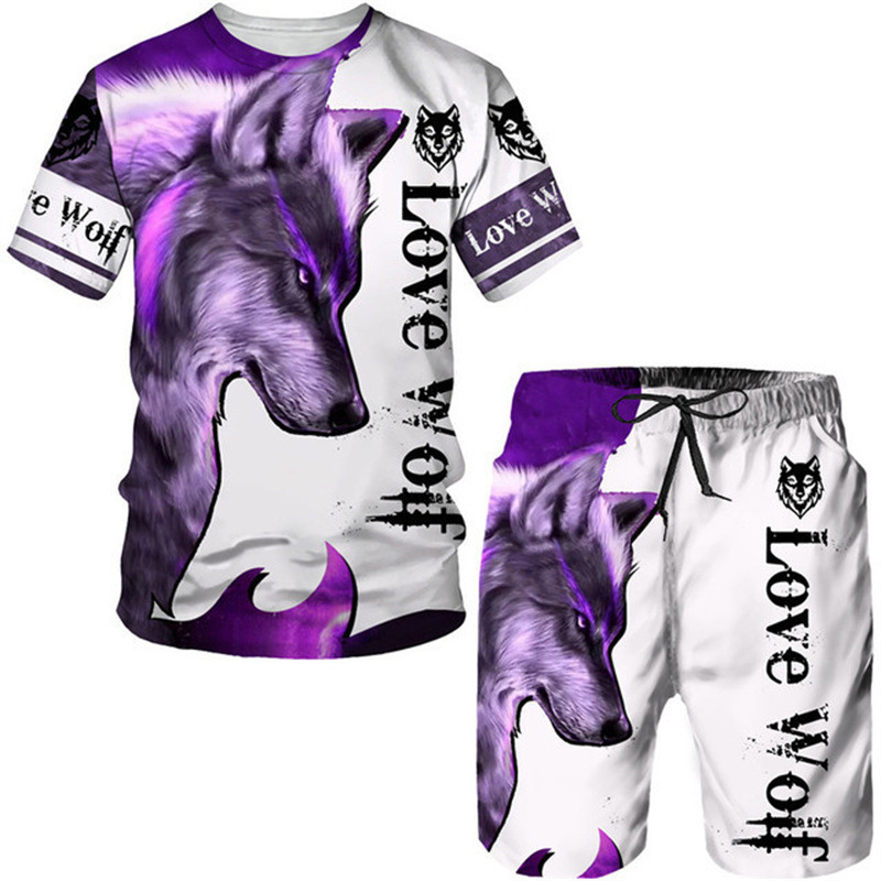 Men's Trendy Casual 3D Digital Printed Short Sleeve T-Shirt And Shorts Tracksuit Summer Fashion_viptrois.com