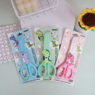 Small Dinosaur Cartoon Children Safety Scissors Student Handmade Cute DIY Sanrio Silicone Stainless Steel Scissors Batch