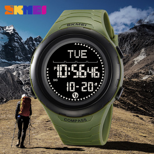 Shimei men's outdoor luminous electronic compass watch multi-functional student sports pedometer waterproof electronic watch