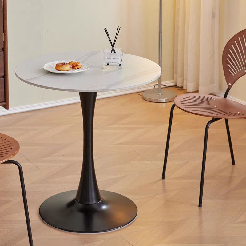 High-End Dining Table Slate Small Round Table for Business Reception Hotel Fast Food Western Restaurant Milk Tea Shop Home Slate Table