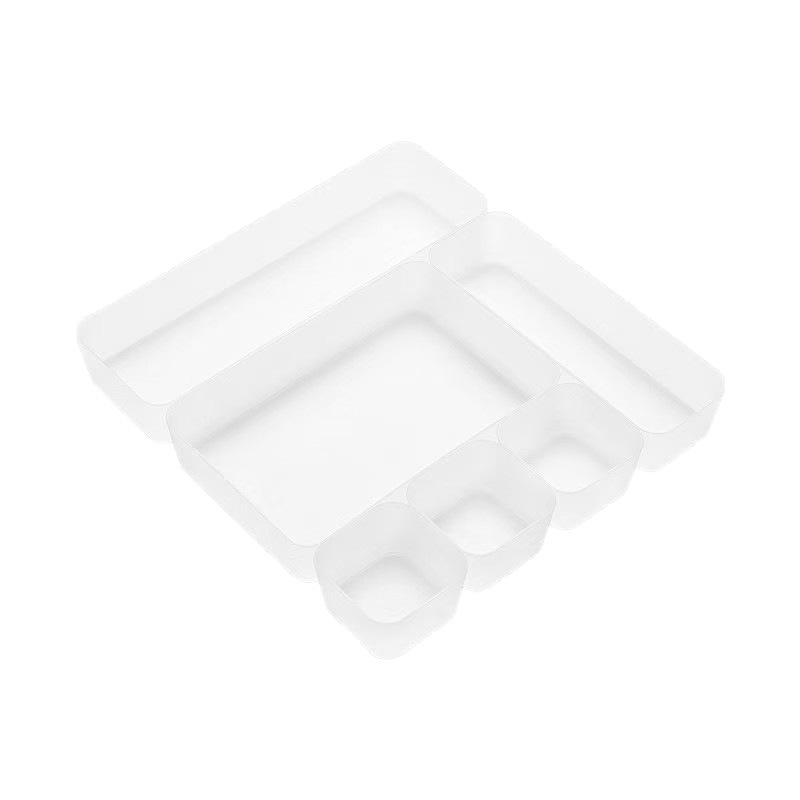 日本製デスクトップ化粧品収納ボックス透明つや消しプラスチックコンビネーションセット収納ボックス分類引き出し整理ボックス|undefined