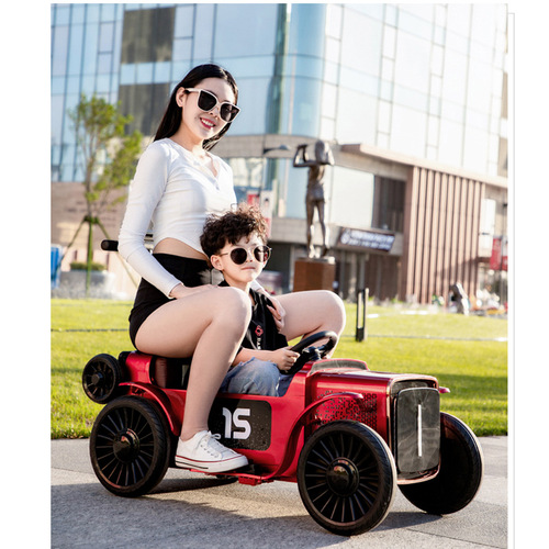 Bedoqi parent-child children's electric car car remote control four-wheel stand adult female baby toy car can sit in a stroller