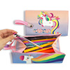 KJIN Explosion Lemon Ribbon Rainbow Series Polyester Pen Bags Folding freely transform dual -use pen bag