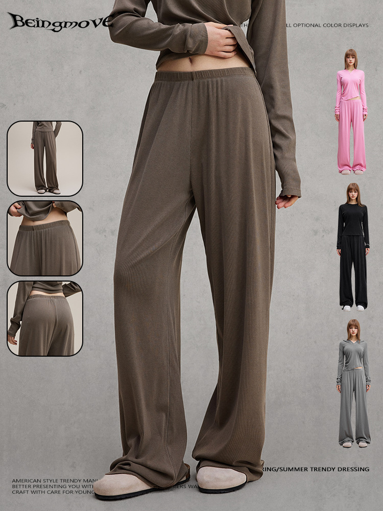 Calle secada| 2025, otoño de Europa y América, pantalones de moda, pantalones de piernas largas, deportivos, sueltos, mujeres image 3