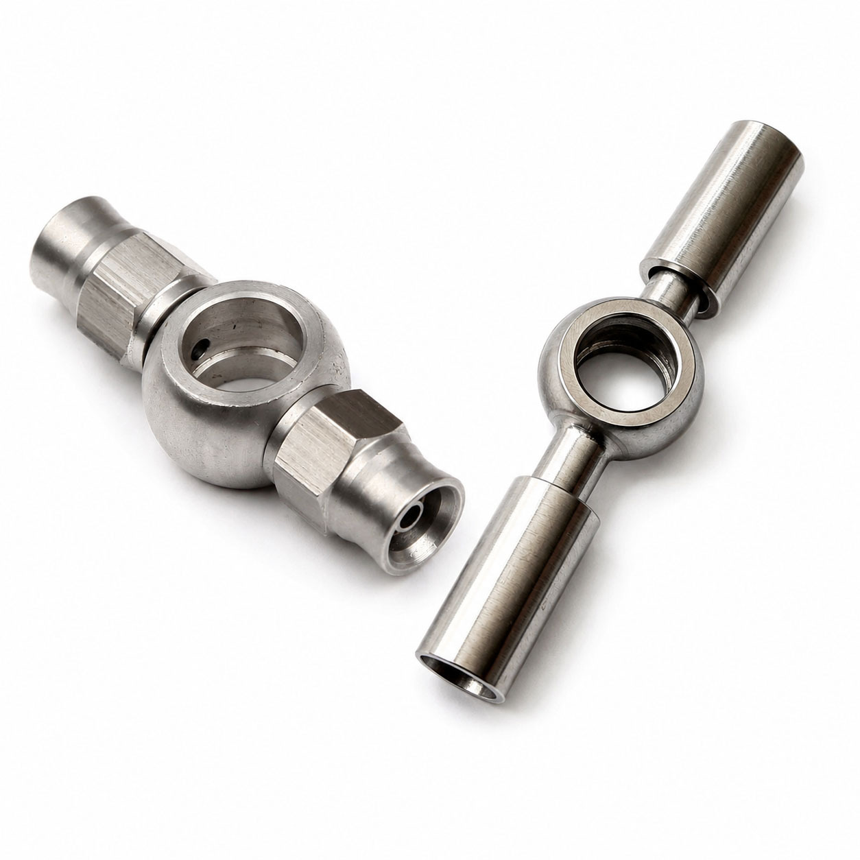 M10 stainless steel double banjo fitting with ball head, hollow screw joint, return oil pipe, banjo oil pipe accessories