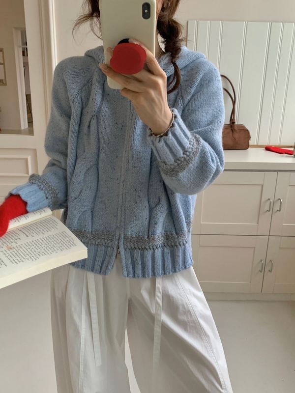 秋冬韩系穿搭针织开衫毛衣外套女2025新款时尚高级感保暖加厚上衣|undefined