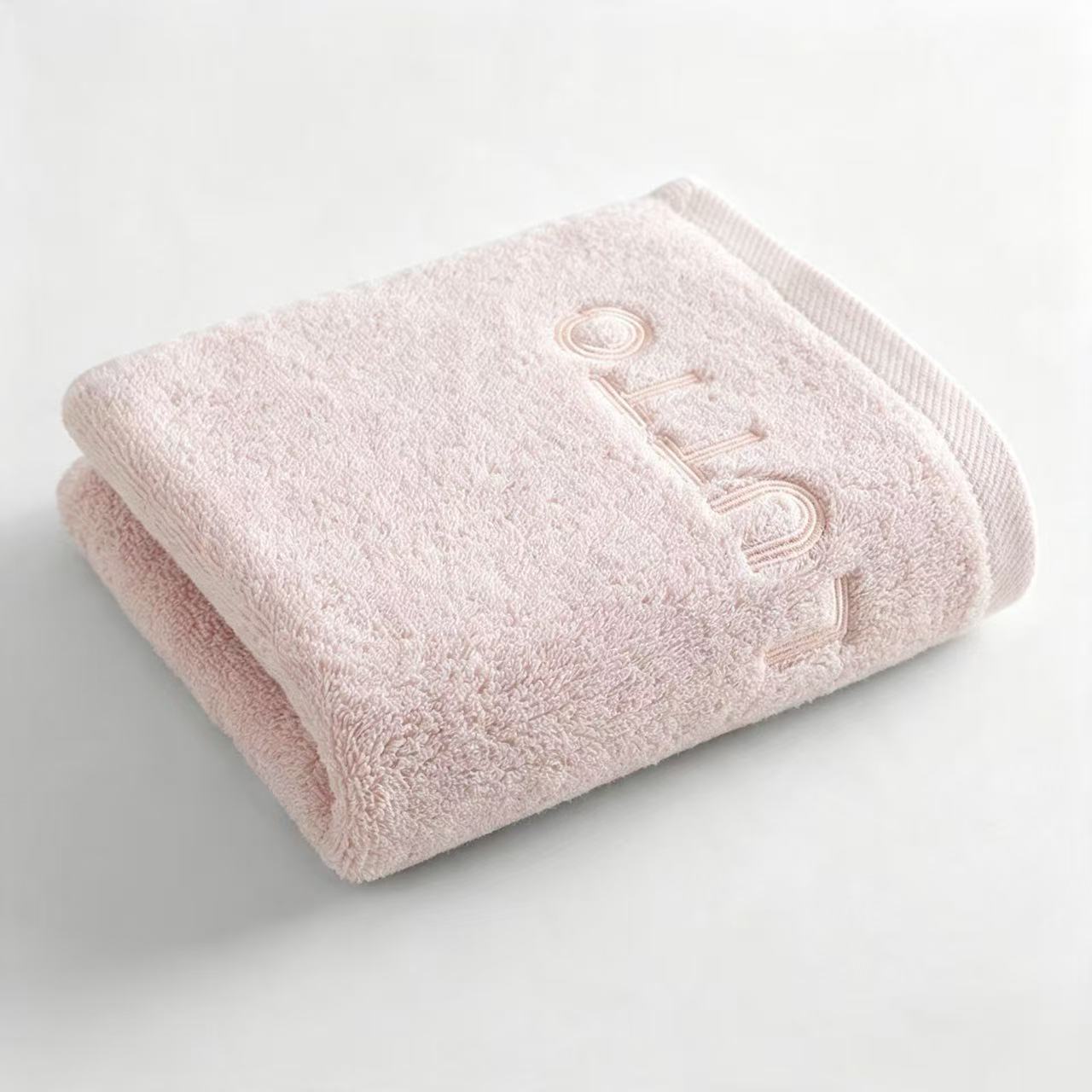 ตัวอักษรสีชมพูอ่อน (ผ้าฝ้ายชนิด A) / 32 เส้น 35*75 120 กรัม