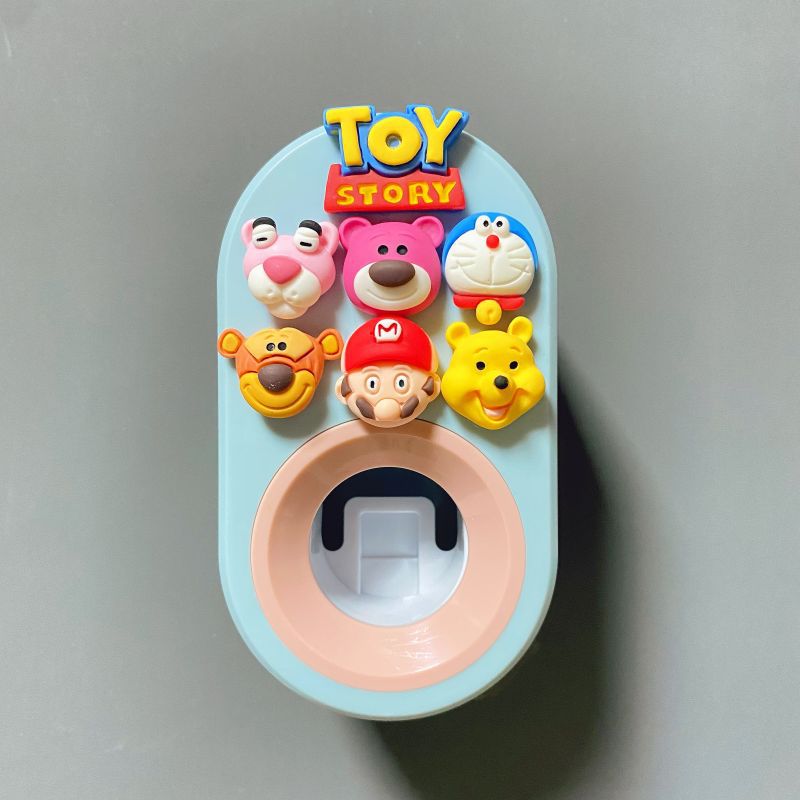 Automático de pasta de dientes exprimidor de dibujos animados de los niños lindo Punch-libre almacenamiento rack clip de pasta de dientes exprimidor diario diverso suministro
