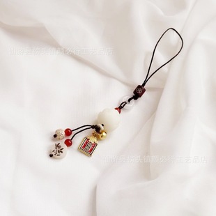 Original Bodhi Lotus Mobile Phone Chain Couple Mobile Phone Hanging USB Flash Drive Anti-Lost Lanyard Door Card Key Chain Pendant Safety Hanging