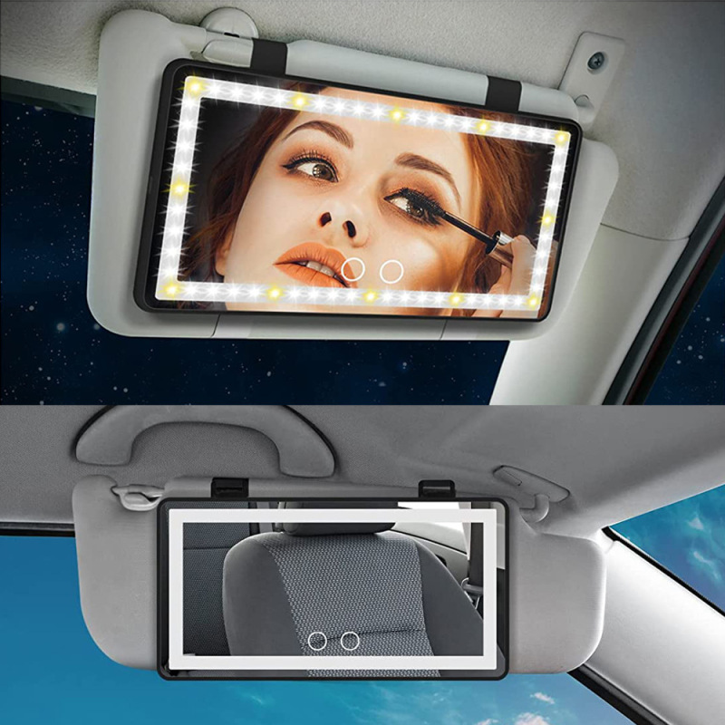 車載ミラーLED化粧ミラータッチスマート三色光ハイビジョン車載化粧ミラーサンシェード後視車用ミラー|undefined