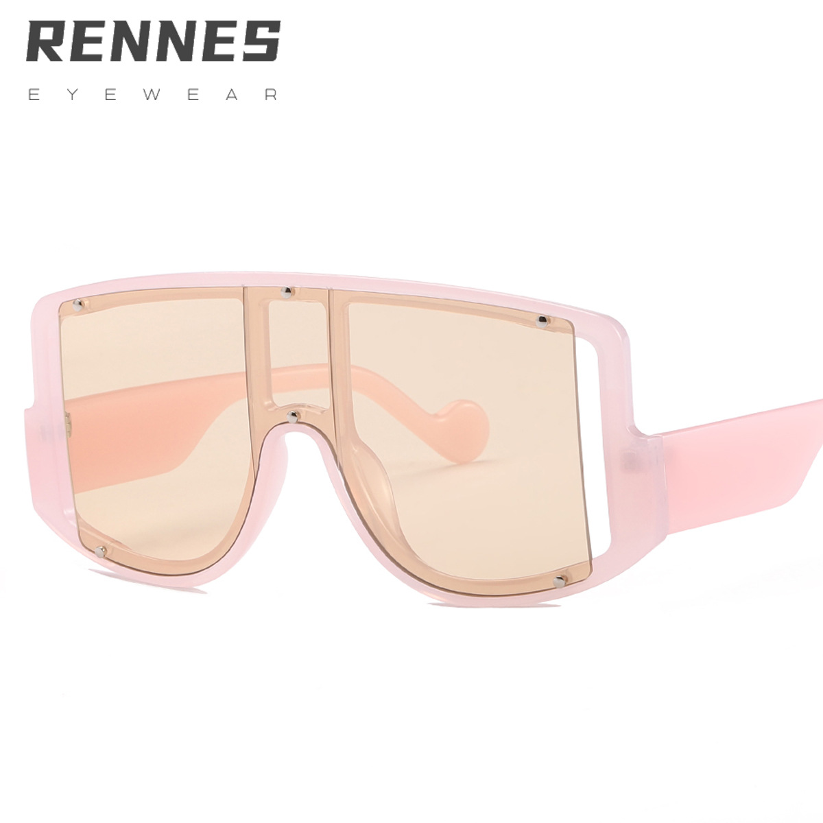 Nuevas gafas de sol punk de una sola pieza 8263 gafas de sol de remache de moda europea y americana gafas de sol de Marco grande transfronterizo de las mujeres