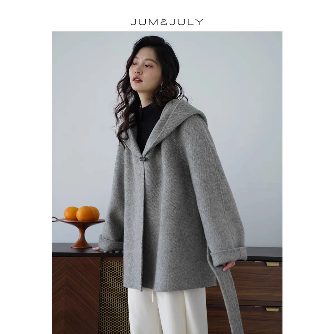 JUM 입기 [겨울로] 후드루스후드 양면 양모 롱으로 한국 쇼트코트