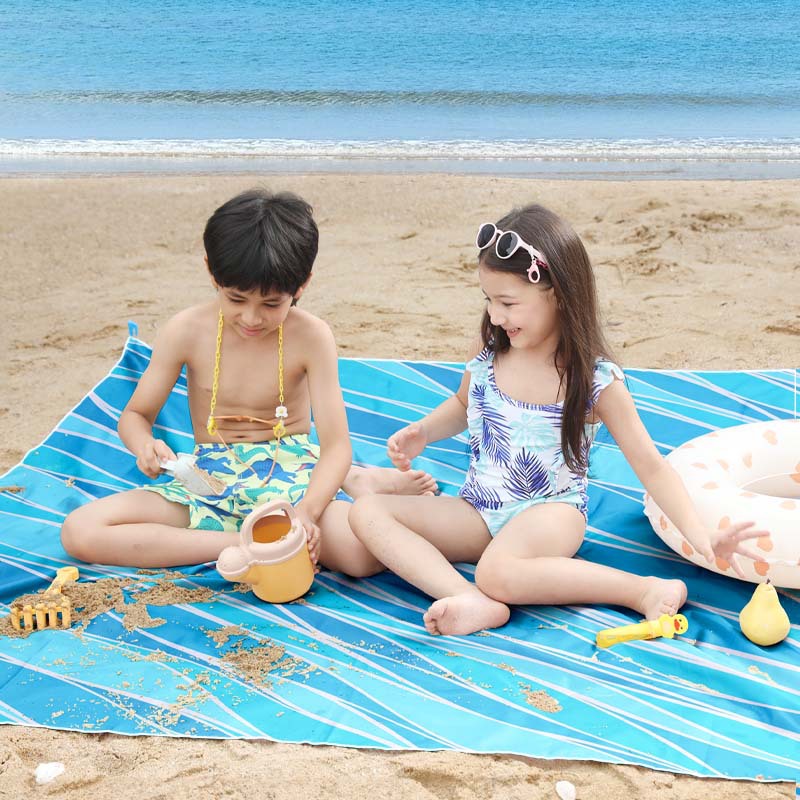 Alfombrilla ultrafina transfronteriza, impermeable y a prueba de arena, alfombrilla portátil a prueba de humedad de playa, alfombrilla de playa impresa digital al aire libre