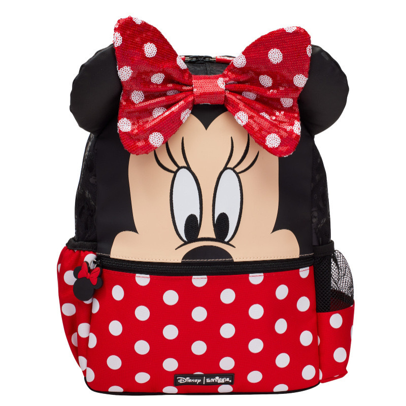 Australia Smiggle rojo Minnie serie de mochila de compresión de tirón mochila doble caja de almuerzo bolígrafo taza de agua