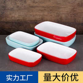 双色加厚密胺明档展示盘商用酒店饭店菜品展示柜自助摆盘长方浅盘