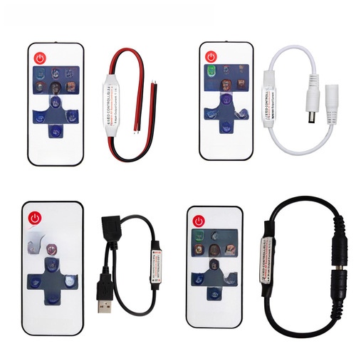 11-key single-color DC mini RF controller 5-24V wireless RF strip light controller LED dimmer