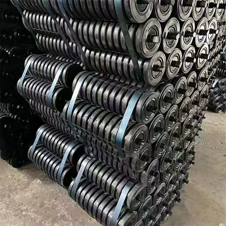 Буферный роликовый конвейерный ролик для ленточного конвейера горнодобывающей промышленности с гибким вращением