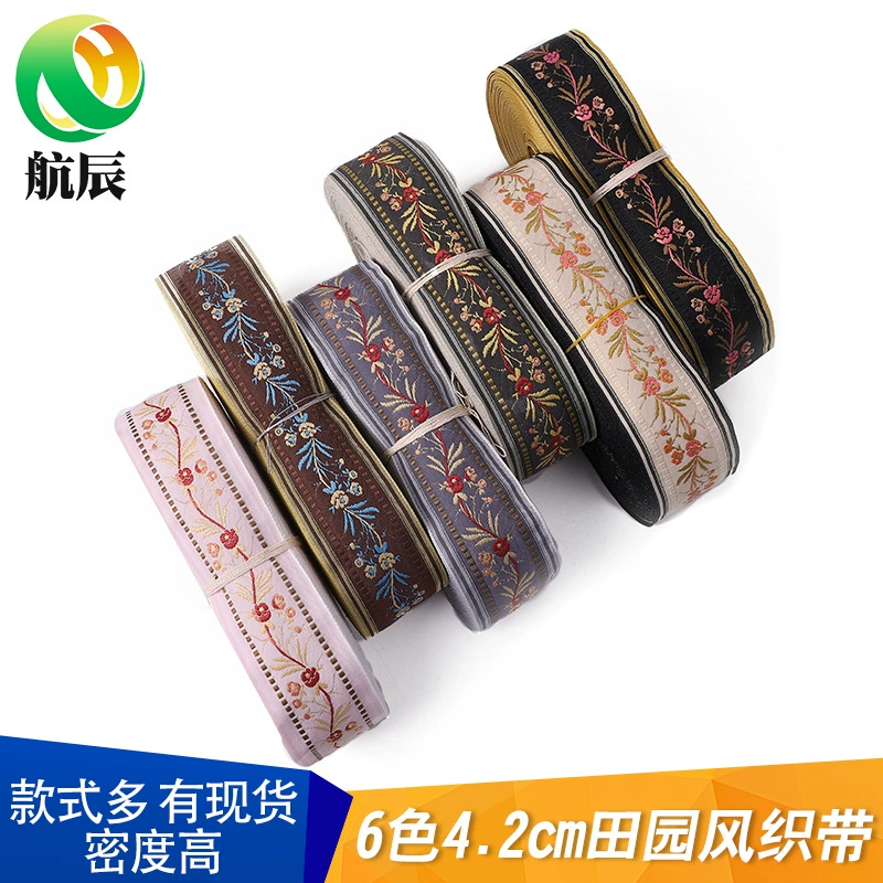 Оптовая Продажа с фабрики пасторальный стиль полиэстер хлопковая лента Цветочная вышивка одежда украшения аксессуары национальный стиль кружева