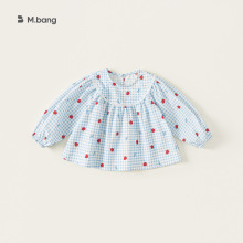 宥宝童装新品儿童衬衫秋装女童格子衫花边泡泡袖上衣女宝宝娃娃衫