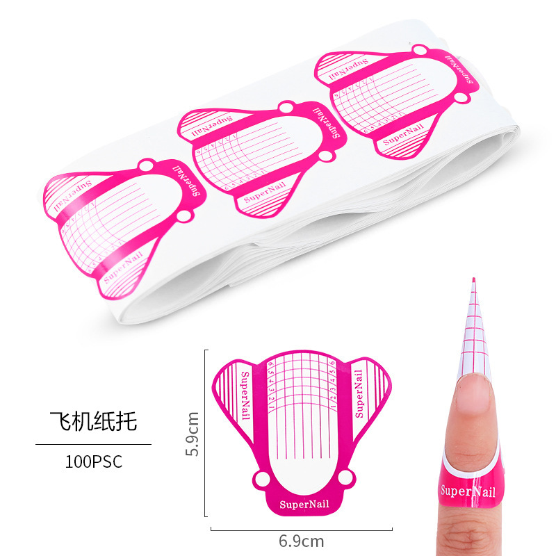 Soporte de papel de uñas extensión de fototerapia uñas de cristal extensión de uñas pegamento herramientas de uñas en forma de herradura 100 piezas 500 piezas