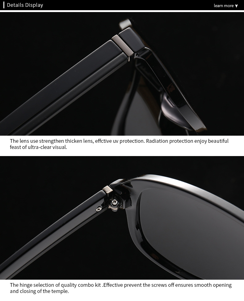 Men's Polarised Square Sunglasses Classic Driving Glasses_voghion.com