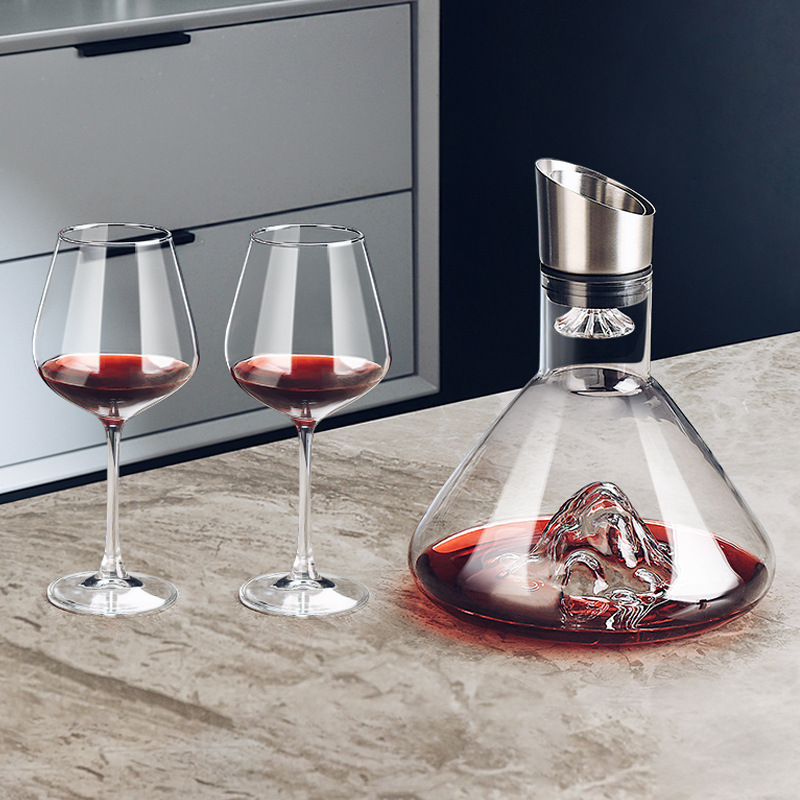 High-grade Burgundy wine glass decanter suit household light luxury wine high-end modern wine set