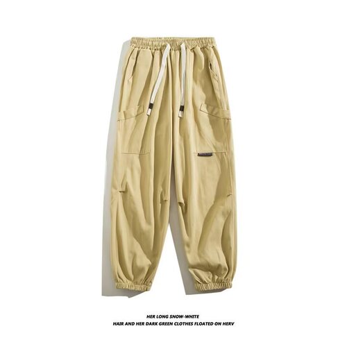 Workwear pants for men, summer American retro style, loose ankle pants, for men's birthday, Japanese khaki casual pants, spring and autumn season