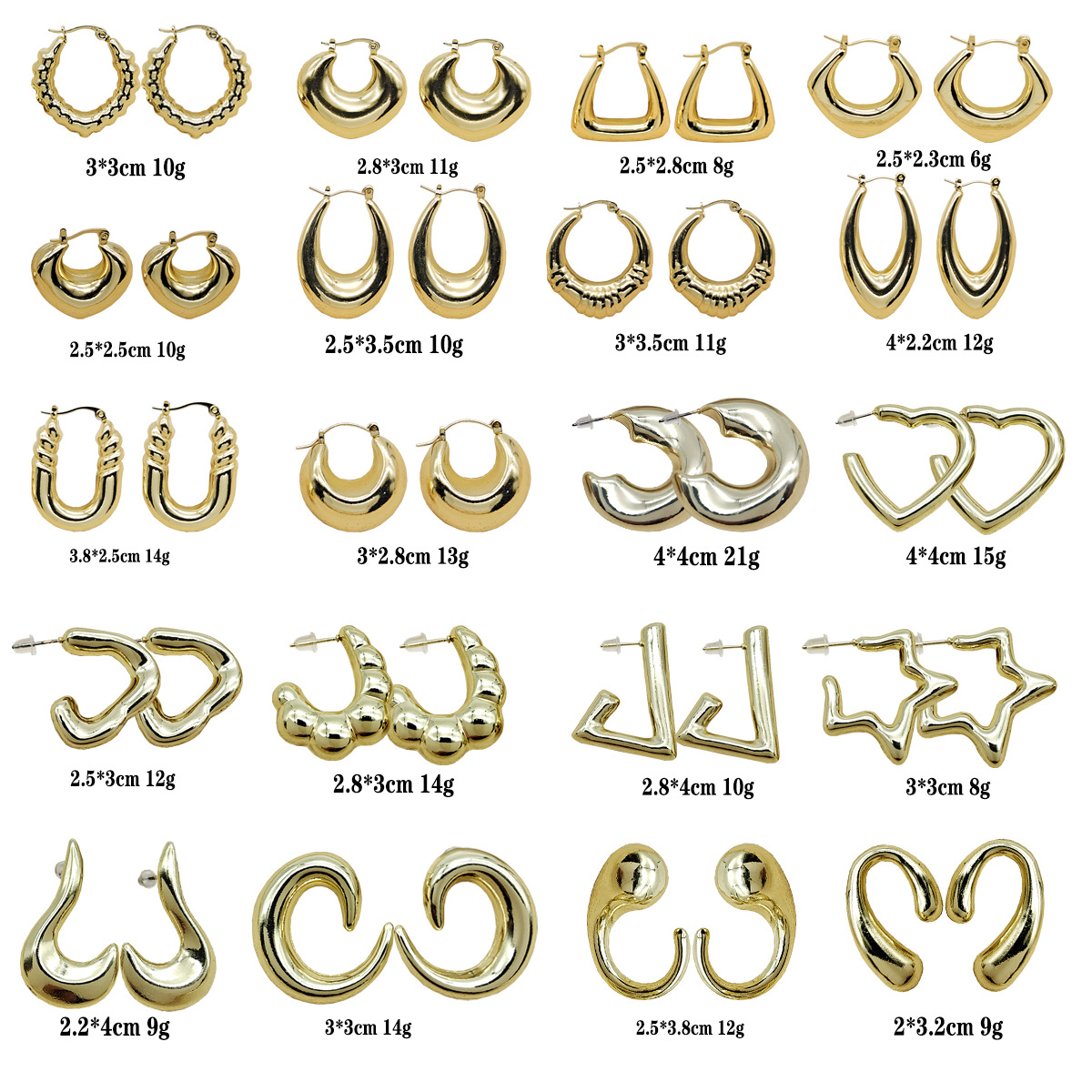 Pendientes de moda europeos y americanos Pendientes calientes Pendientes chapados en oro de lujo ligero Pendientes brillantes que no se desvanece Bola de oreja dorada transfronteriza image 3