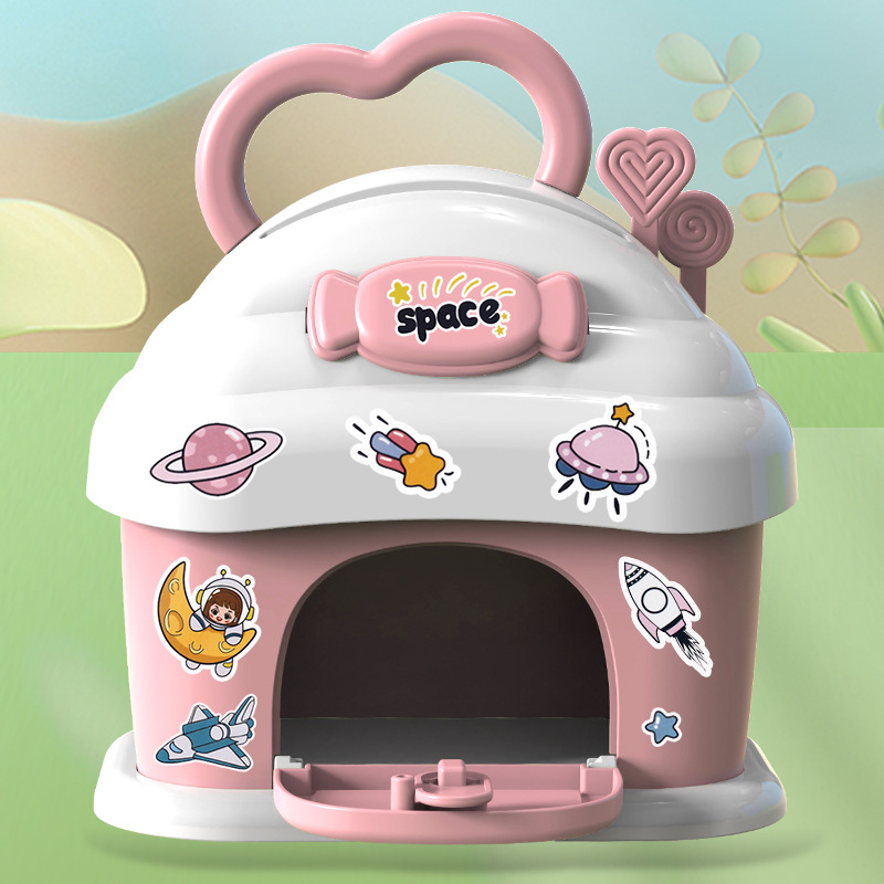 De alta apariencia de dibujos animados lindo Candy Cottage juguete para niños Nueva alcancía hecha a mano DIY transfronteriza regalo creativo