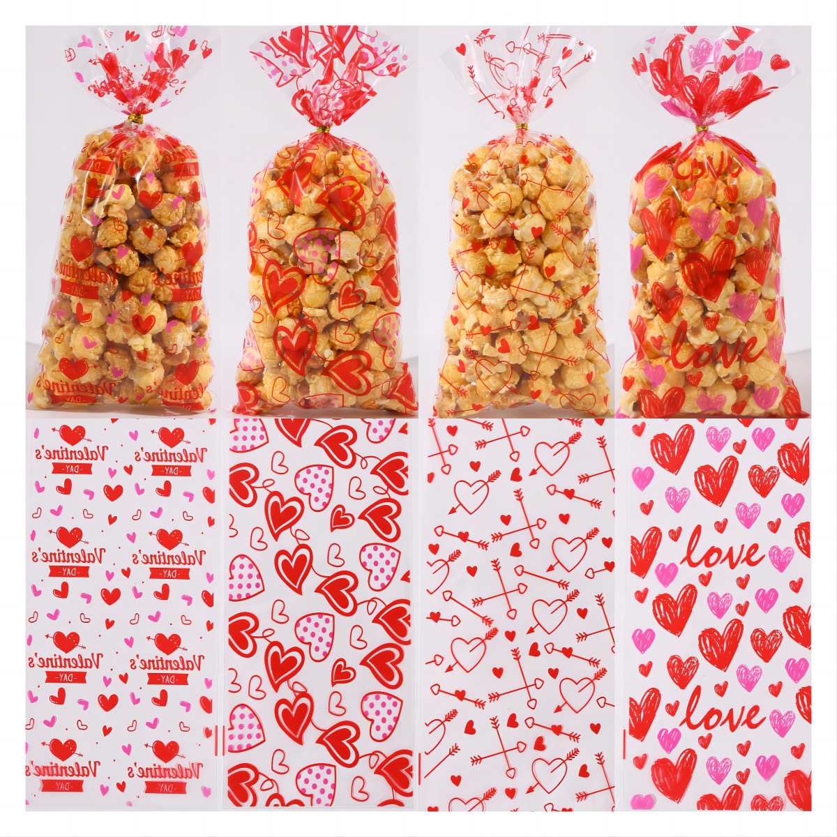 Color original amor OPP bolsa autoadhesiva bolsa de plástico transparente bolsa de embalaje Amazon serie Día de San Valentín bolsa de dulces