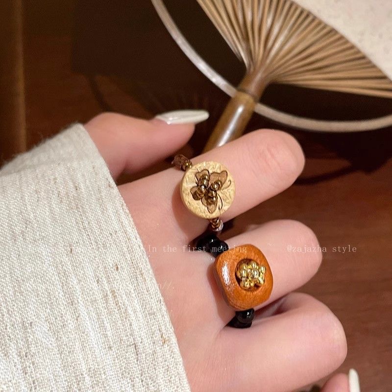 새로운 중국 스타일 나비 나무 페르시 반지 여성 복고풍 탄성 로프 검지 손가락 반지 패션 골동품 하이 엔드 맞춤 반지