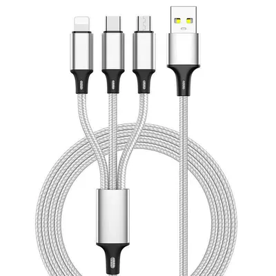 Car phone holder: 15W Fast Charging Air Outlet - three-in-one-white-charging-cable