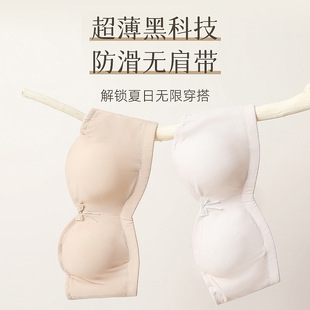 Summer New Ultra-thin Strapless Underwear Invisible Chest Wrapping Large Chest Small Non-slip Tube-length Thin Chest Patch Push-up Bra