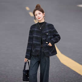 双面羊毛呢外套女2025年秋冬新款时尚休闲宽松显瘦高级感呢子大衣