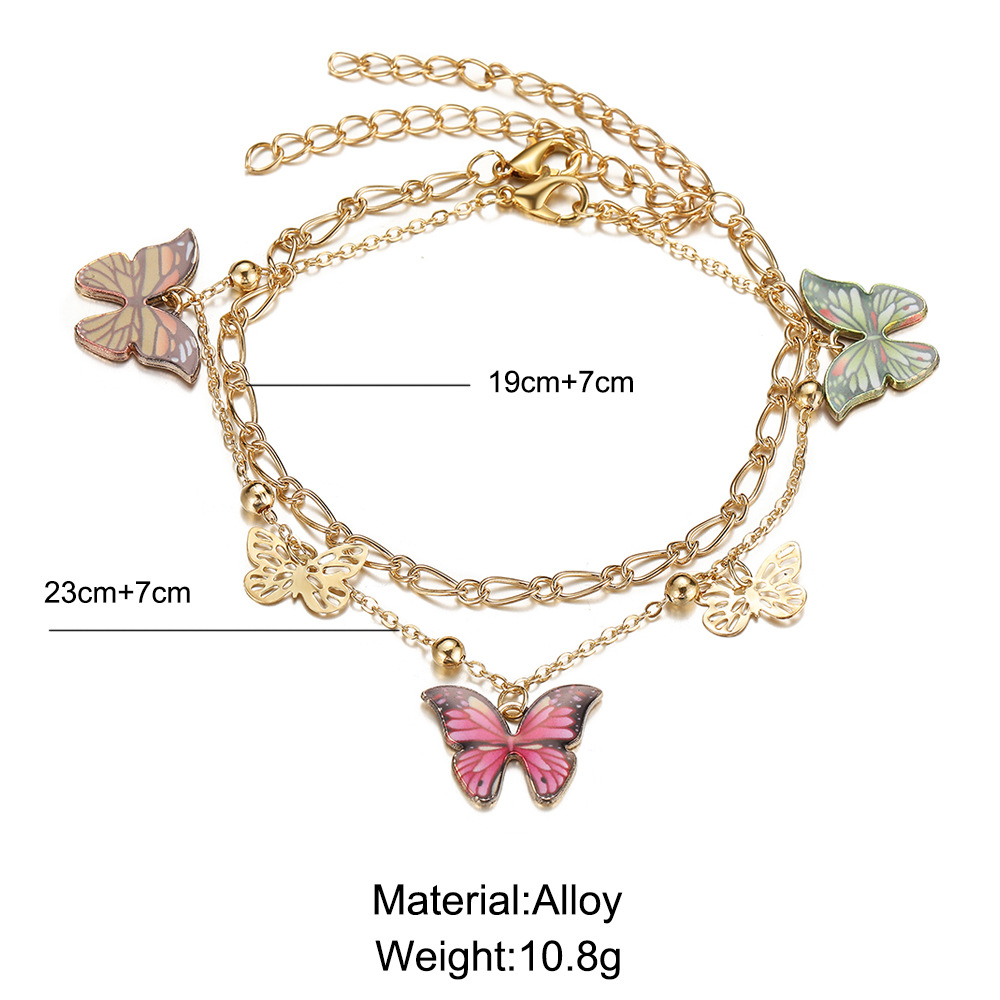 Fashion Butterfly Alloy Plating Anklet