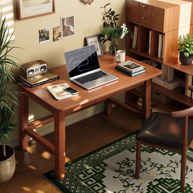 Escritorio de madera maciza escritorio de computadora dormitorio hogar pequeño escritorio de estudio escritorio de oficina simple escritorio de trabajo rectangular