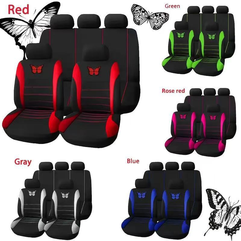 Cross-Border Fabric Butterfly Waistline Car Seat Cover for All Seasons, Export Temu Amazon Mexico Hot Style
