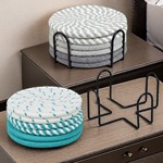 跨境亚马逊编织圆形防滑防烫棉纱餐垫西餐厅餐桌隔热垫家用杯碗垫