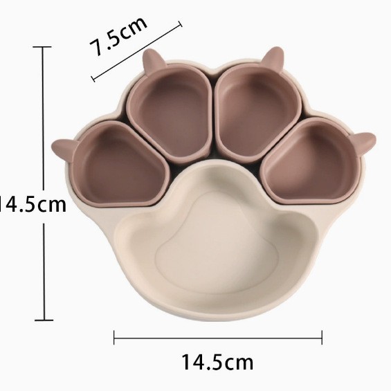 Off-white dinner plate + 4 small plates