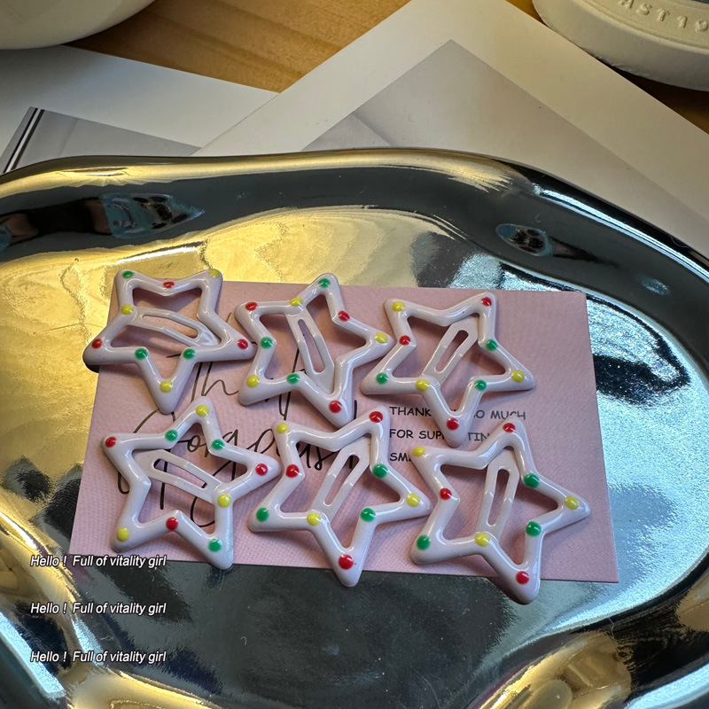 Colorido estrella flequillo de horquilla rota clip de pico de pato linda chica bb clip accesorios para el cabello clip lateral de la cabeza trasera de las mujeres