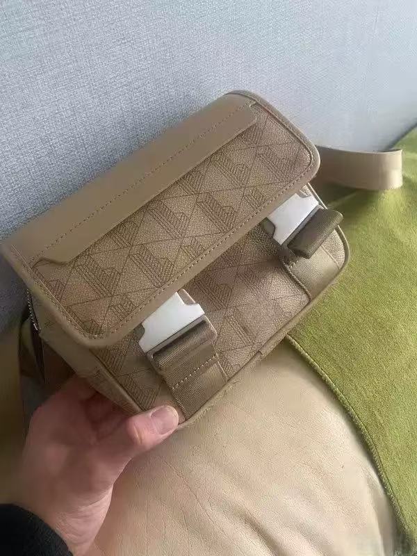 Balmain Monogram Messenger Bag Beige Monogram Canvas