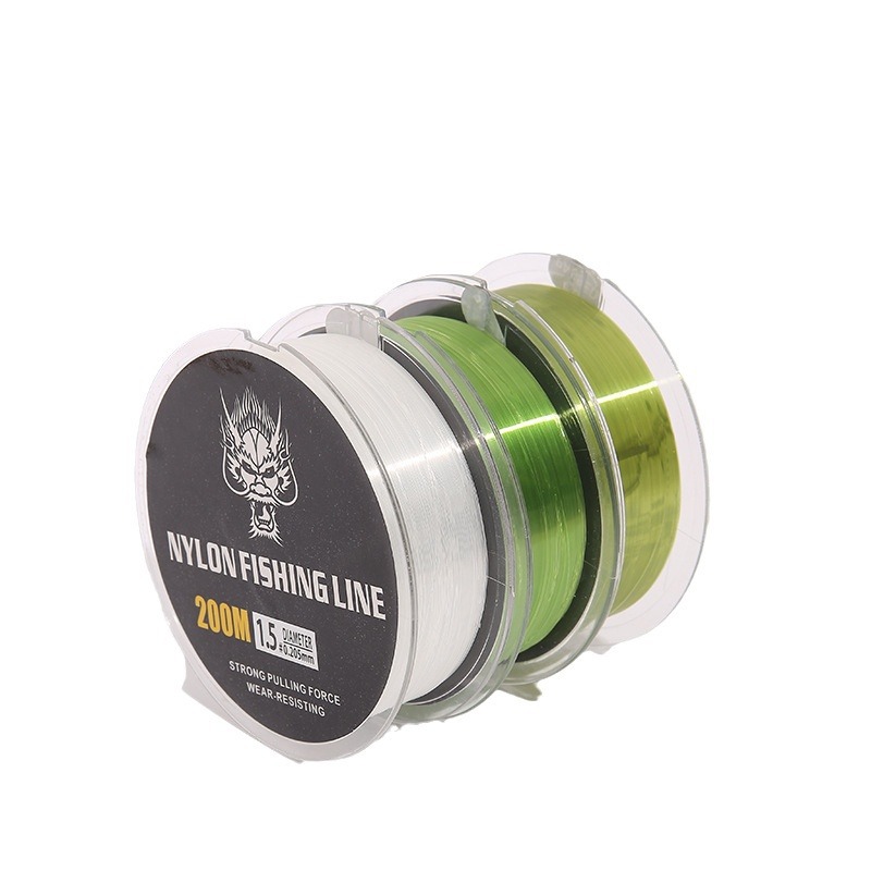 Customizado 200m línea de pesca de nylon transparente subline fluorescente verde línea principal caña de lanzamiento de línea de pesca suministros de pesca