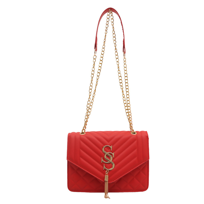 Cadena de hendidura de diamante bolso de hombro para mujeres 2025 primavera y verano nueva moda simple tendencia brazo bolso