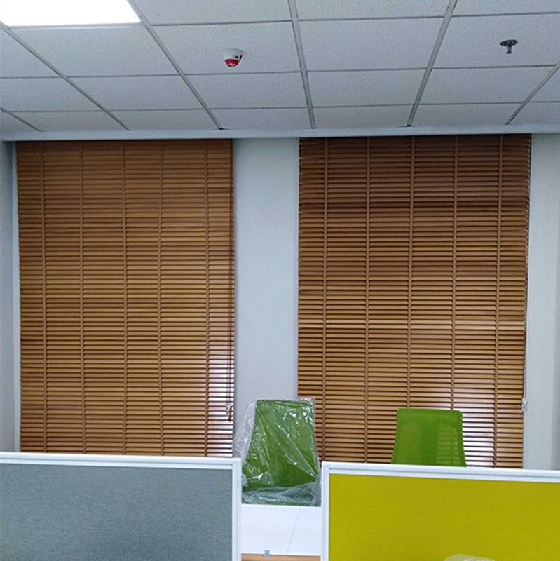 High-end solid wood Louver Curtain office study living room home wooden Louver sunshade ventilation can be manual Electric