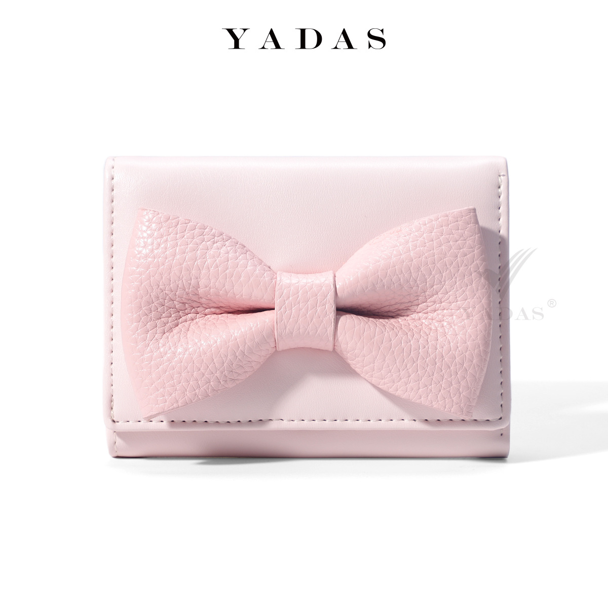 [Bowknot grande] YADAS Xiaoxiang Ladies tarjetero moda amor PU cuero corto tres pliegues monedero wallet