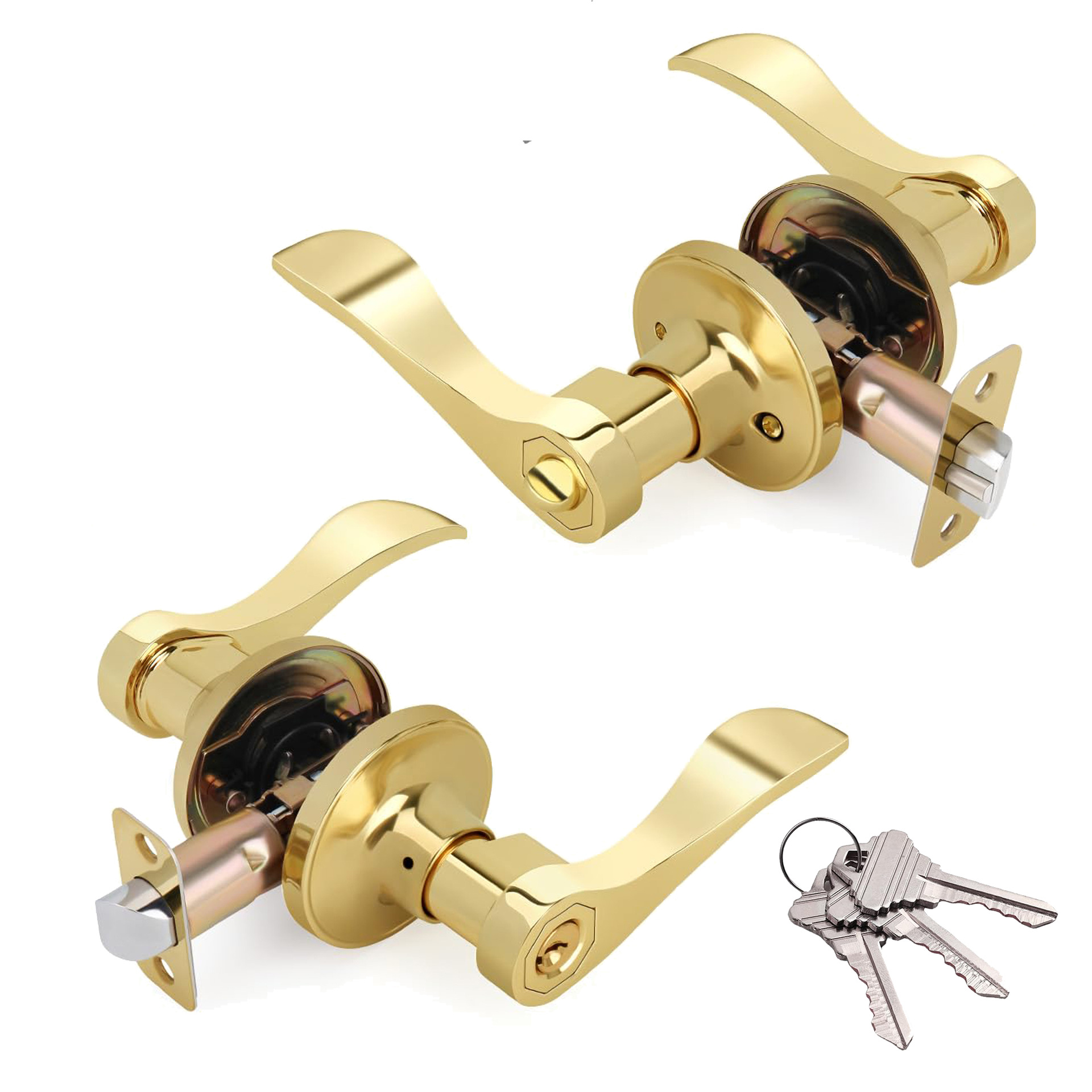 도어 키 기능 브라이트 골드 입구/입력 PVD 광택 황동