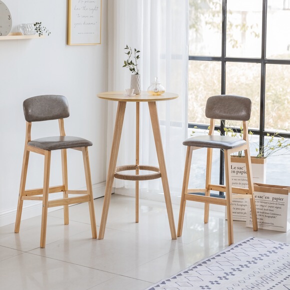Solid Wood Round Bar Table Square Bar Table Long Bar Table High Foot Bar Table Solid Wood Bar Casual Table Balcony Coffee Table