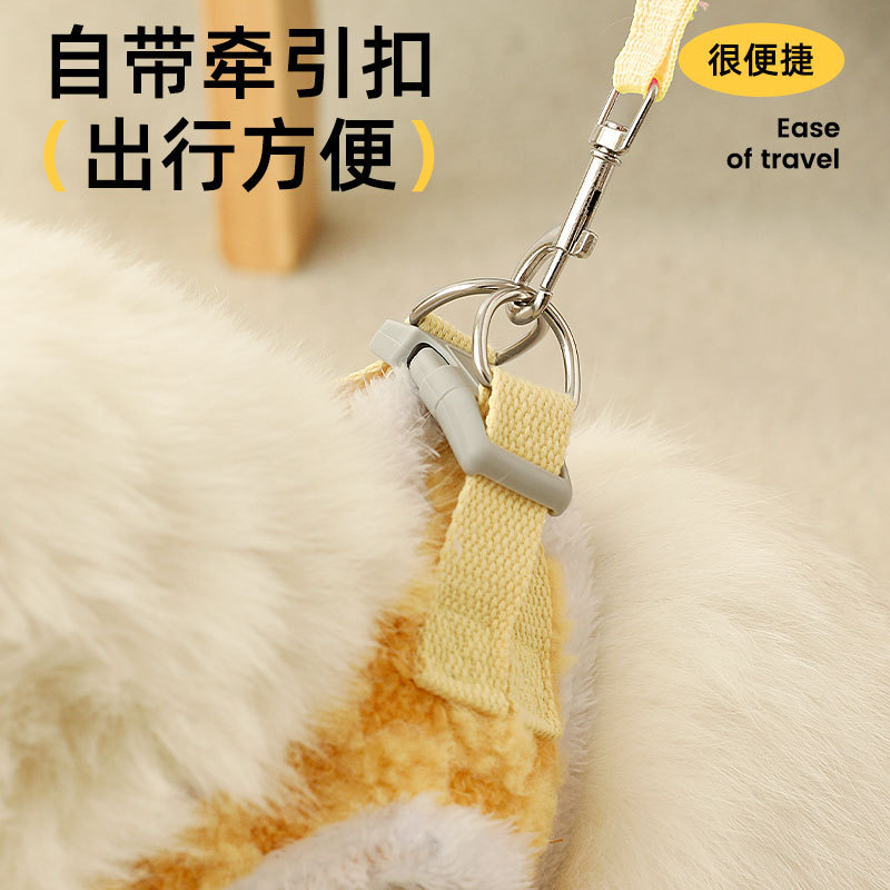 Cuerda de tracción de gato de otoño e invierno para mascotas transfronterizas Cómoda correa de felpa para el pecho cuerda para perros pequeña cuerda de tracción para perros al por mayor