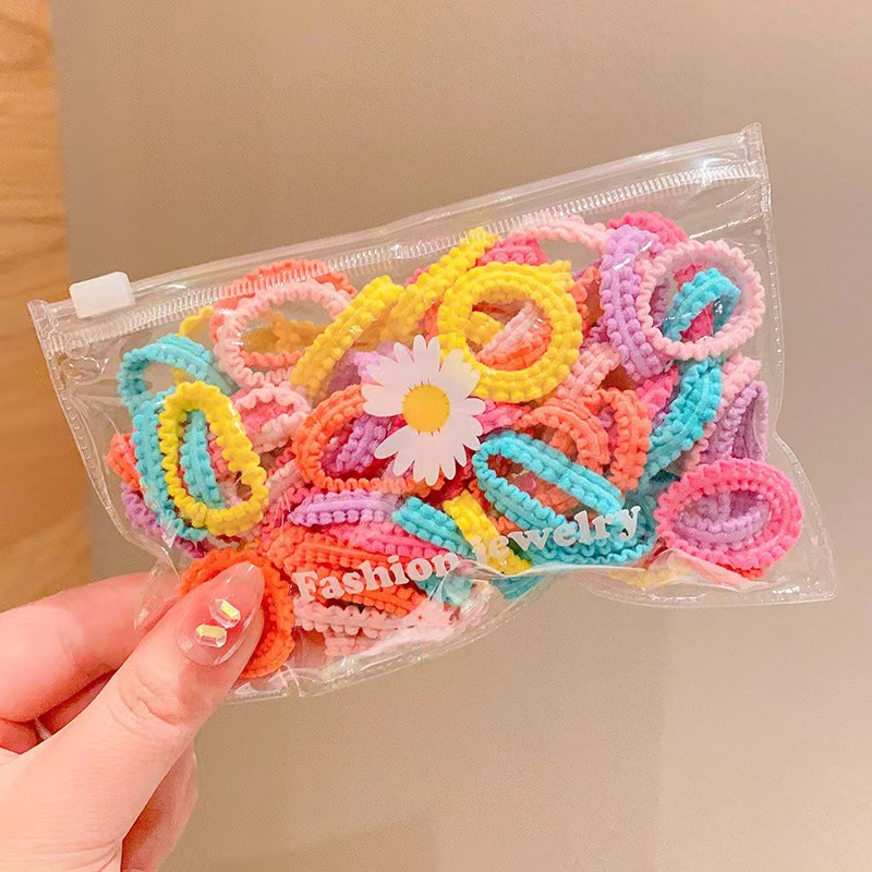 Niños de encaje pulgar anillo de cabello niñas correa de goma de alta elasticidad colorida para mujeres tesoro no daña cabello pequeño cabello de cabello de cabello